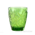 embossed colored water glass drinking glasses cup set